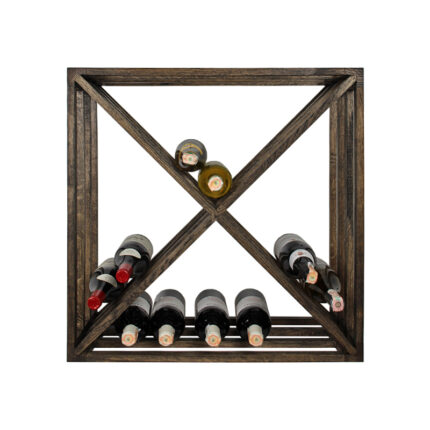 Winenest wine holder in smoked oak wood assembled