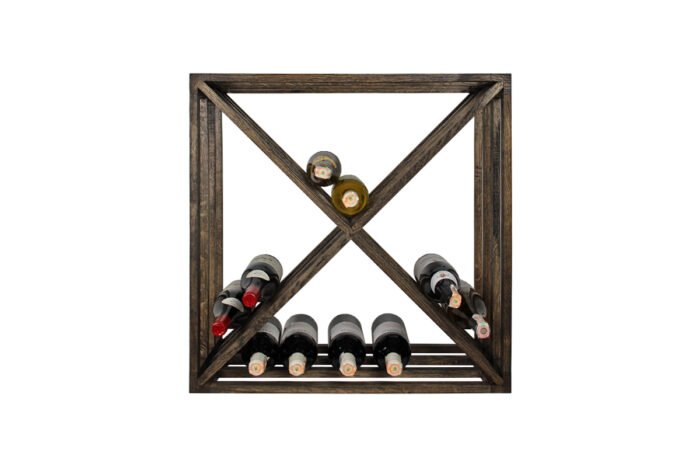 Winenest wine holder in smoked oak wood assembled