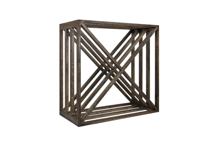 Winenest stackable wine shelf in smoked oak wood