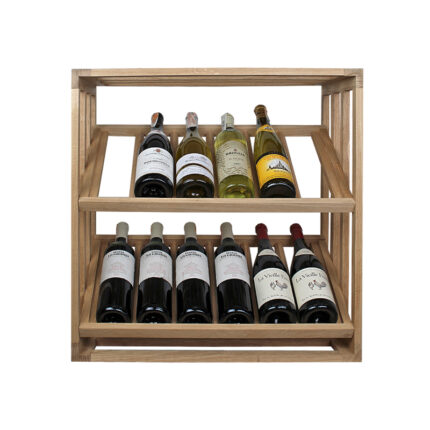 Winenest stackable wine shelf in oak wood