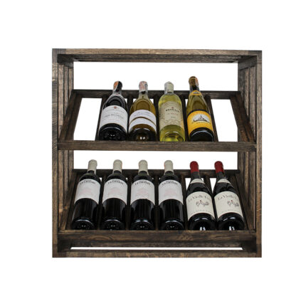 Winenest stackable wine shelf in smoked oak wood