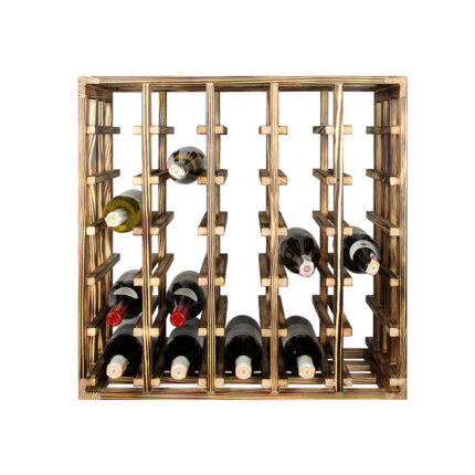 Winenest stackable wine shelf in burnt pine wood