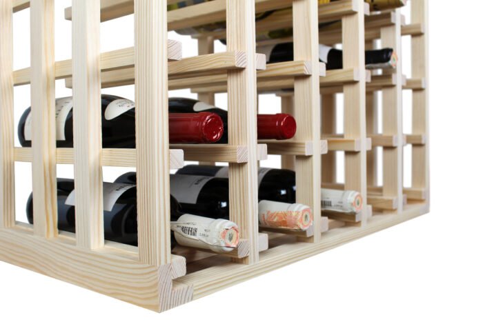 Winenest stackable wine shelf in pine wood