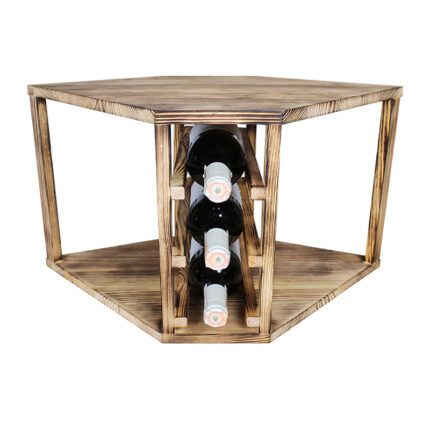 Winenest stackable wine shelf in burnt pine wood