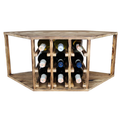 Winenest wine holder in burnt pine wood assembled