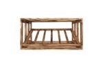 Wine racks in burnt pine wood