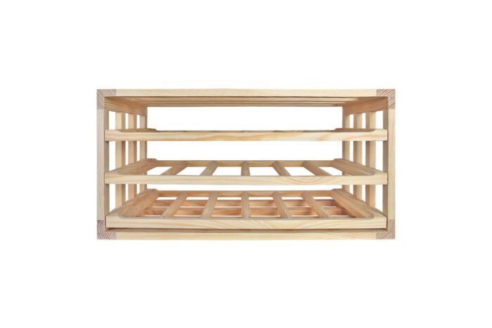 Wine racks in pine wood