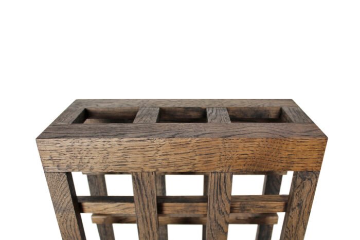 Winenest wine holder in smoked oak wood assembled