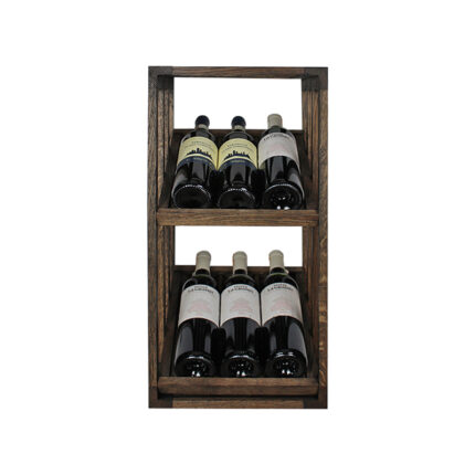 Winenest stackable wine shelf in smoked oak wood