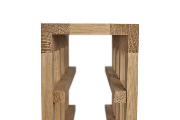 Winenest wine holder in oak wood assembled