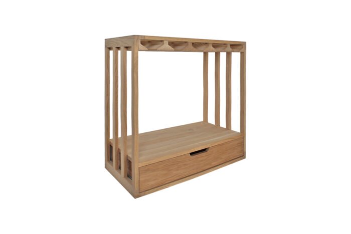 Winenest wine holder in oak wood assembled