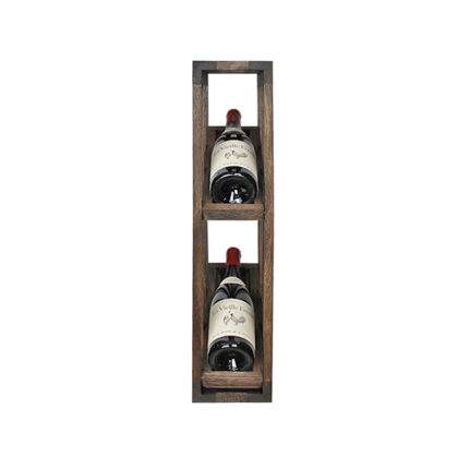 Winenest stackable wine shelf in smoked oak wood