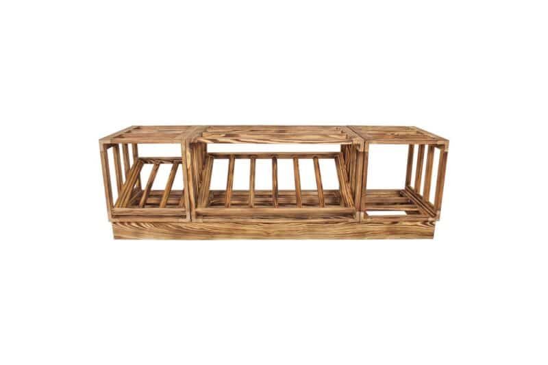 Wine Rack Base 120cm - Burnt Pine - Image 3