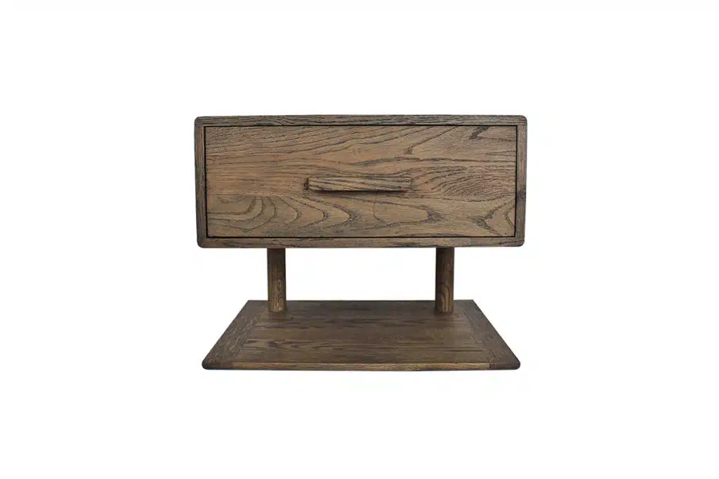 Bedside small with shelf smoked oak