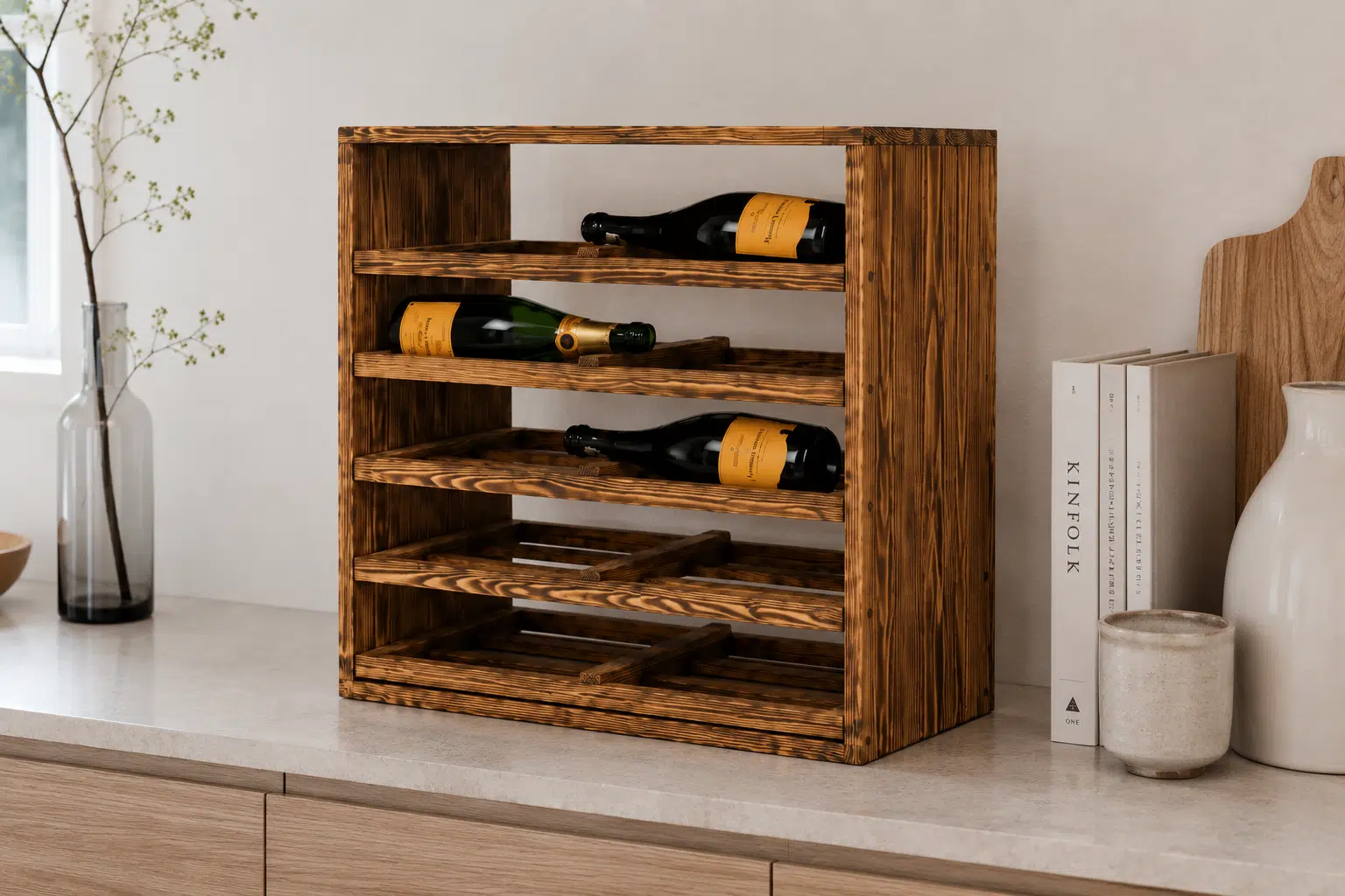 Wine Rack - Bruno - Burnt Pine - Image 6