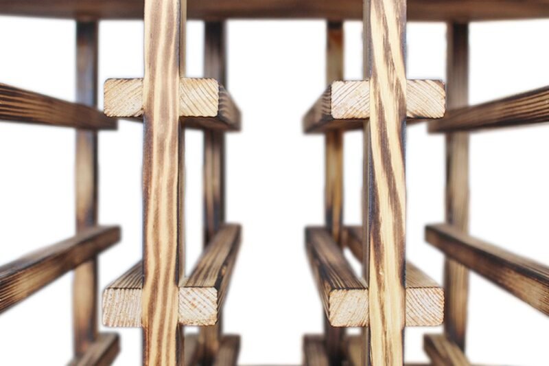 Wine Rack - Half Jax Corner - Burnt Pine - Image 3