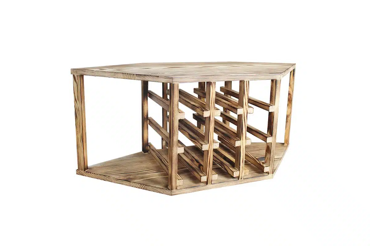 Wine Rack - Half Jax Corner - Burnt Pine - Image 6