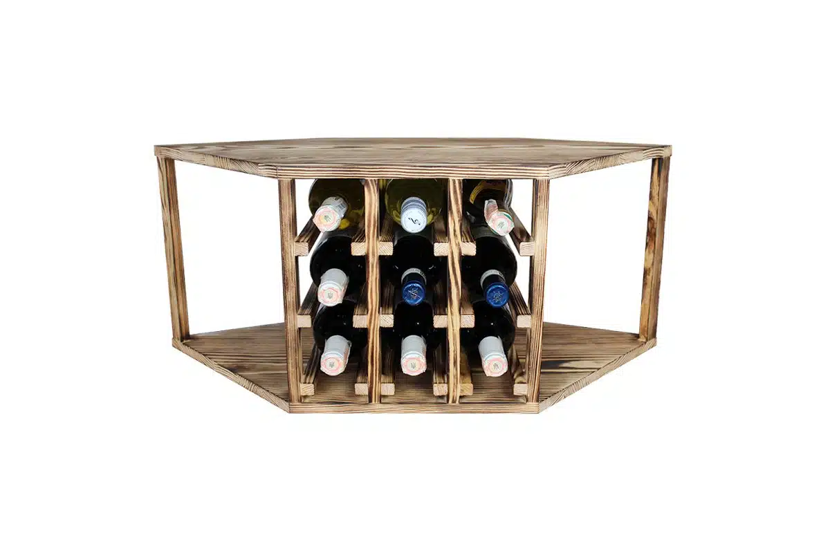 Wine Rack - Half Jax Corner - Burnt Pine - Image 2