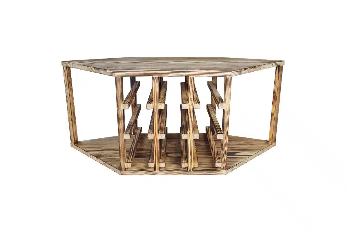 Wine Rack - Half Jax Corner - Burnt Pine - Image 4