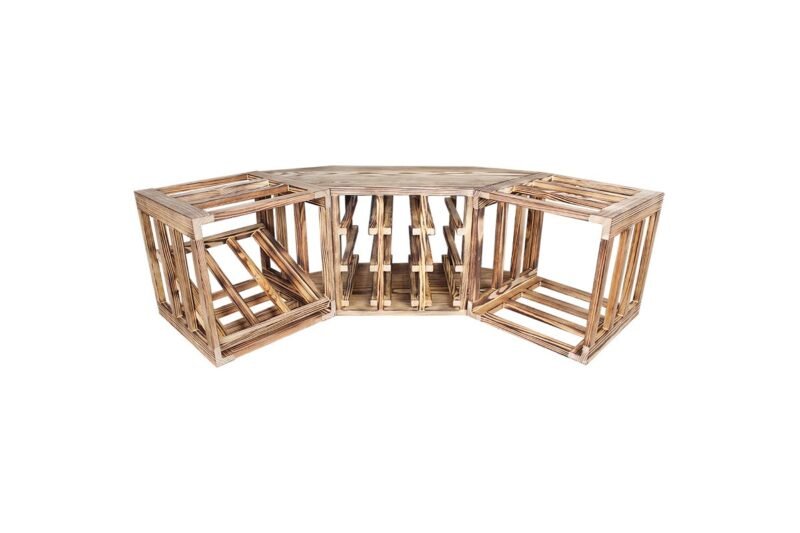 Wine Rack - Half Jax Corner - Burnt Pine - Image 5