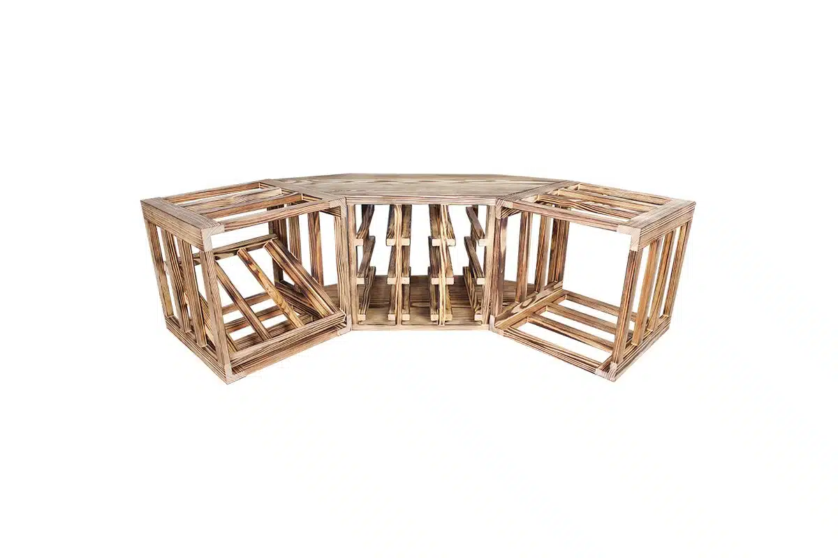 Wine Rack - Half Jax Corner - Burnt Pine - Image 5