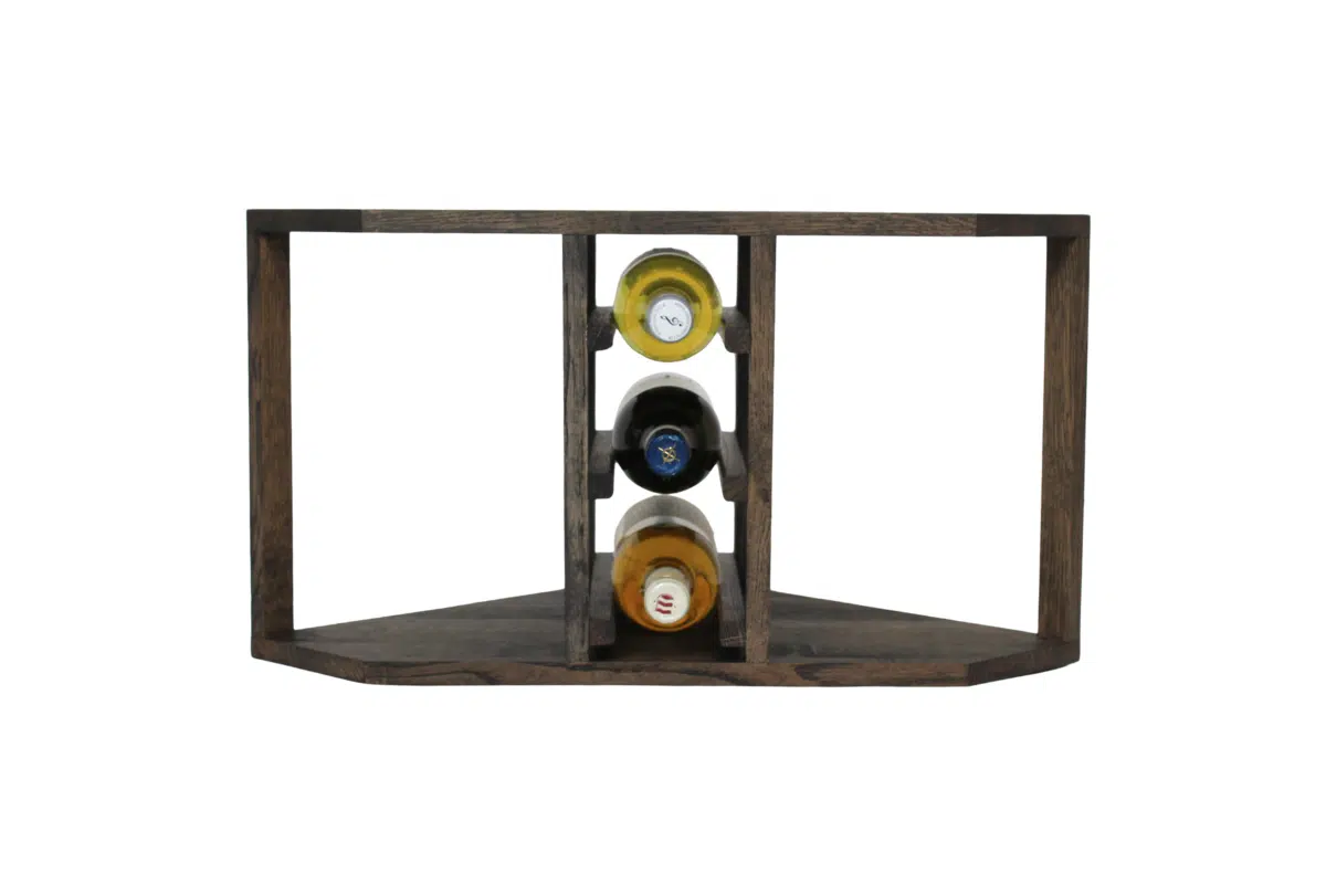 Wine Rack - Half Nia Corner - Smoked Oak - Image 4