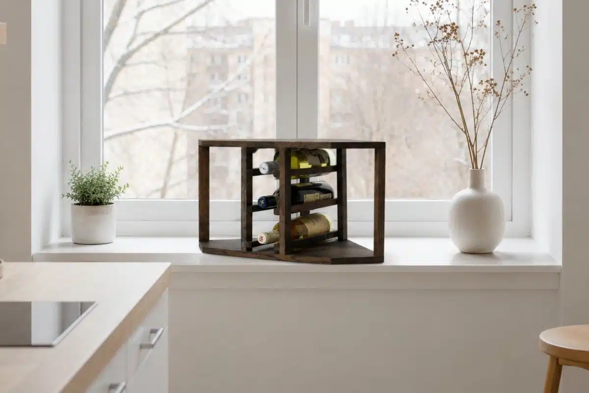 Wine Rack - Half Nia Corner - Smoked Oak - Image 3